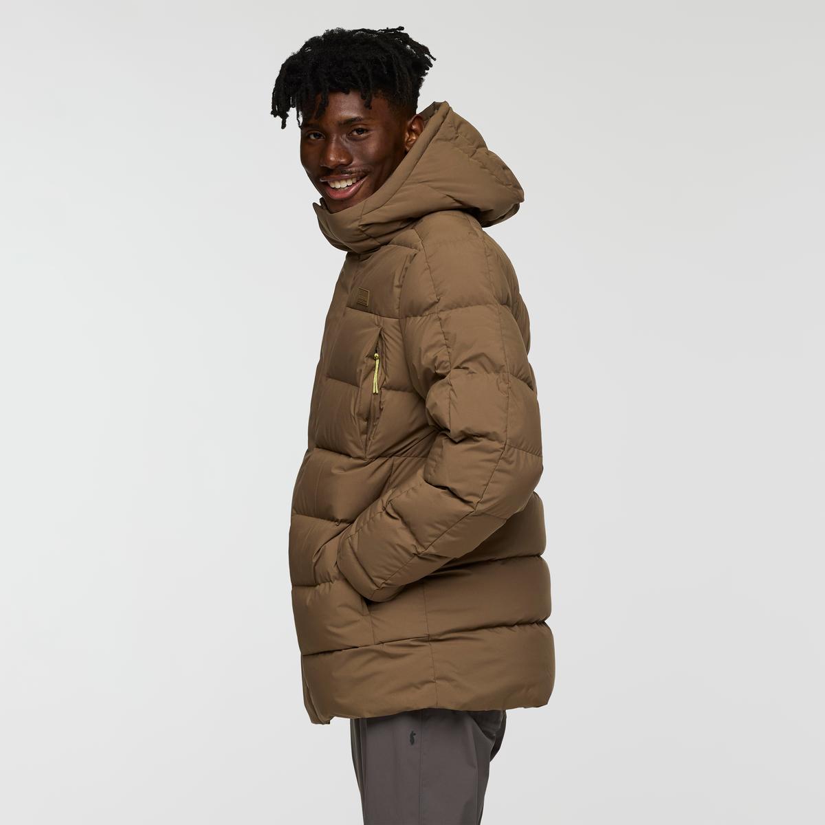 Alivio Down Parka - Men's, Dune, Model Nicolas