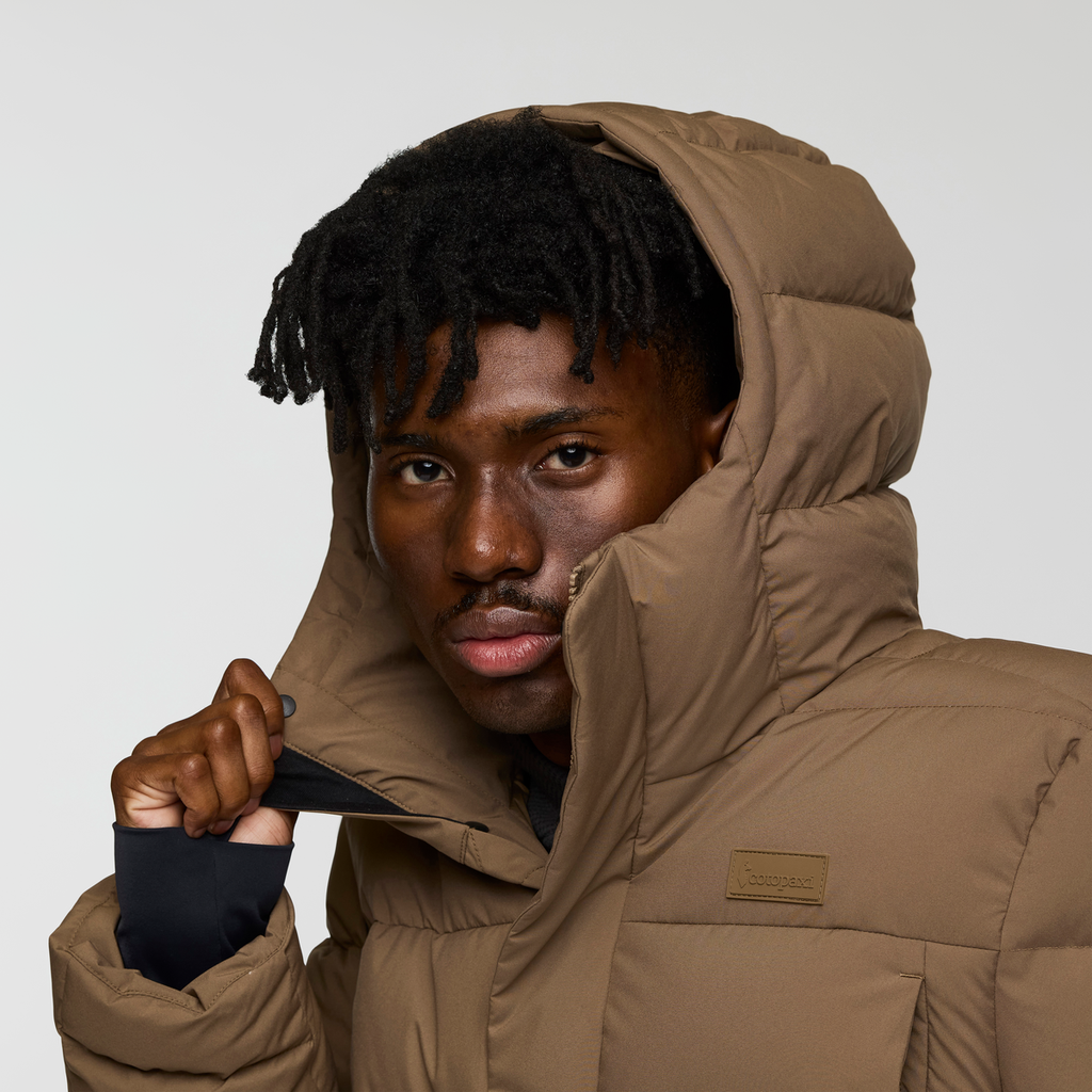Alivio Down Parka - Men's, Dune, Model Nicolas