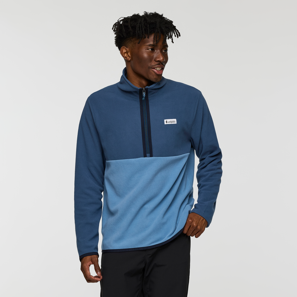 Amado Fleece Pullover - Men's, Deep Sea/Fjord, Model Nicolas