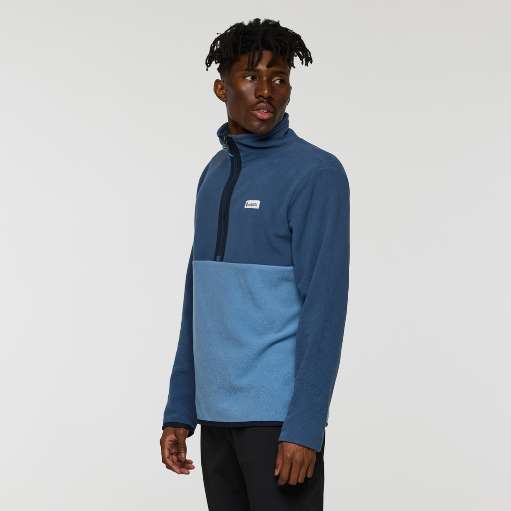 Amado Fleece Pullover - Men's, Deep Sea/Fjord, Model Nicolas