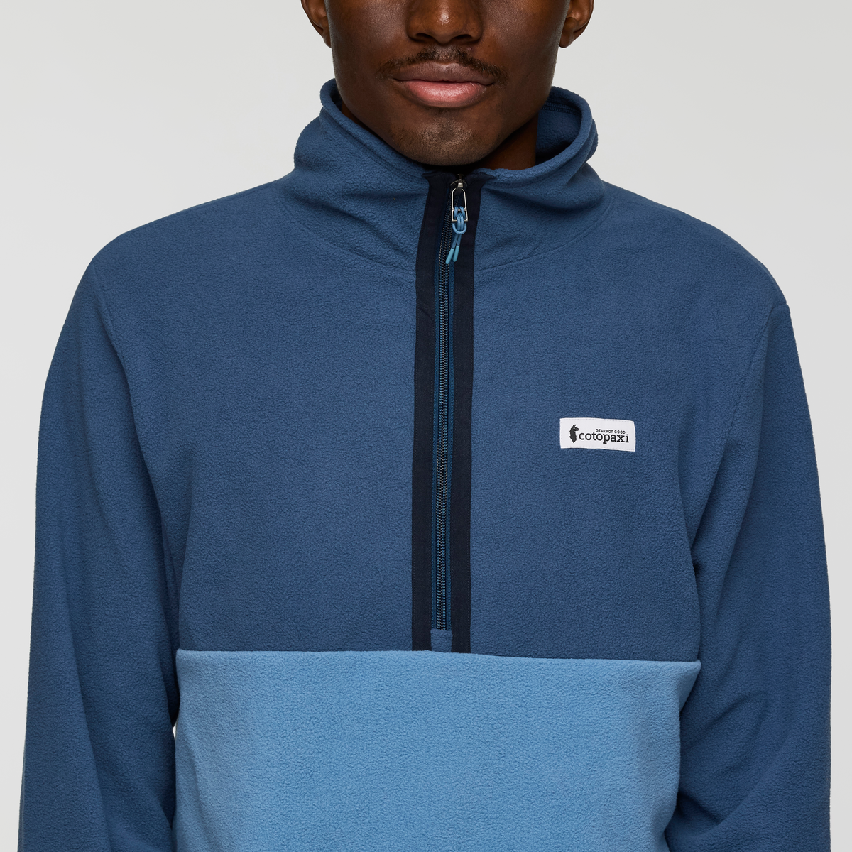 Amado Fleece Pullover - Men's, Deep Sea/Fjord, Model Nicolas