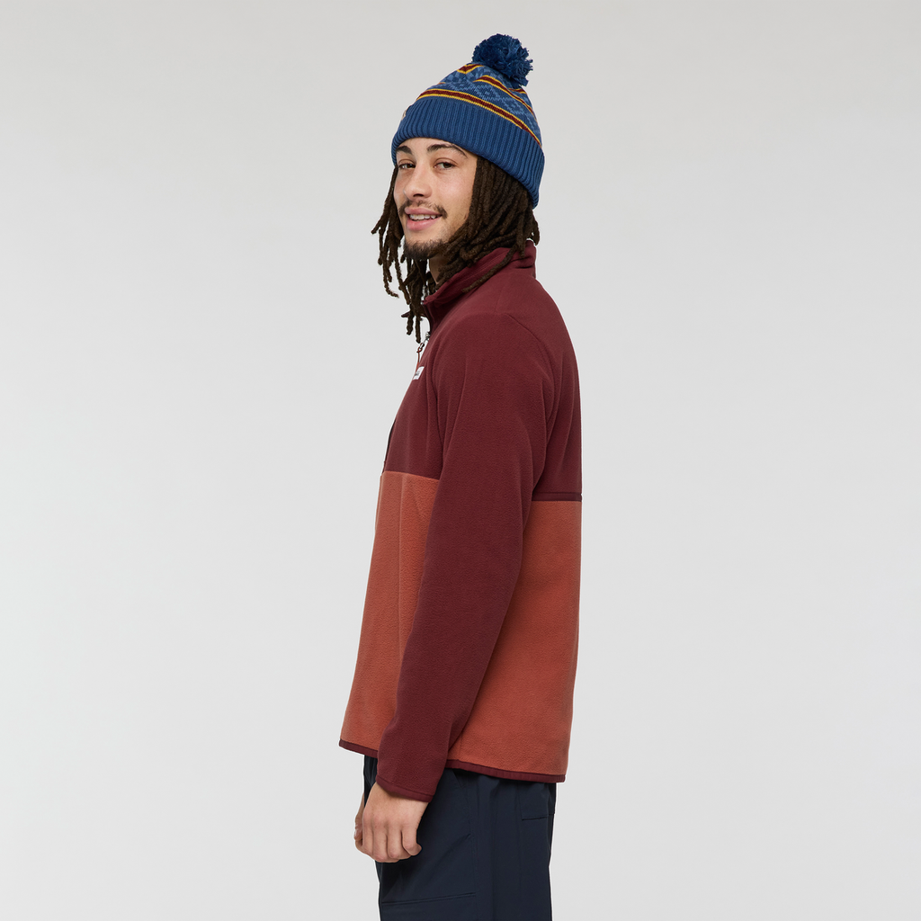 Amado Fleece Pullover - Men's, Mulberry/Nutmeg, Model Kai