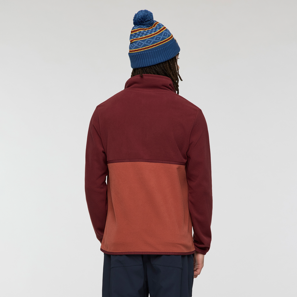 Amado Fleece Pullover - Men's, Mulberry/Nutmeg, Model Kai