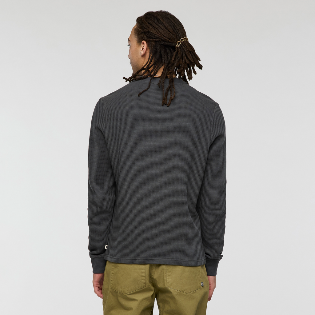 Atajo Long-Sleeve Waffle Henley - Men's, Charcoal, Model Kai