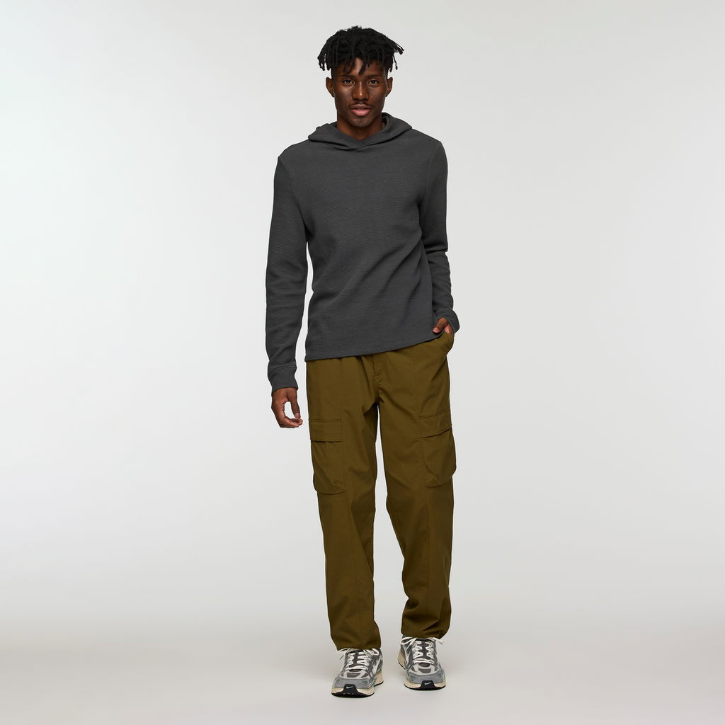 Atajo Long-Sleeve Waffle Hoodie - Men's, Charcoal, Model Nicolas