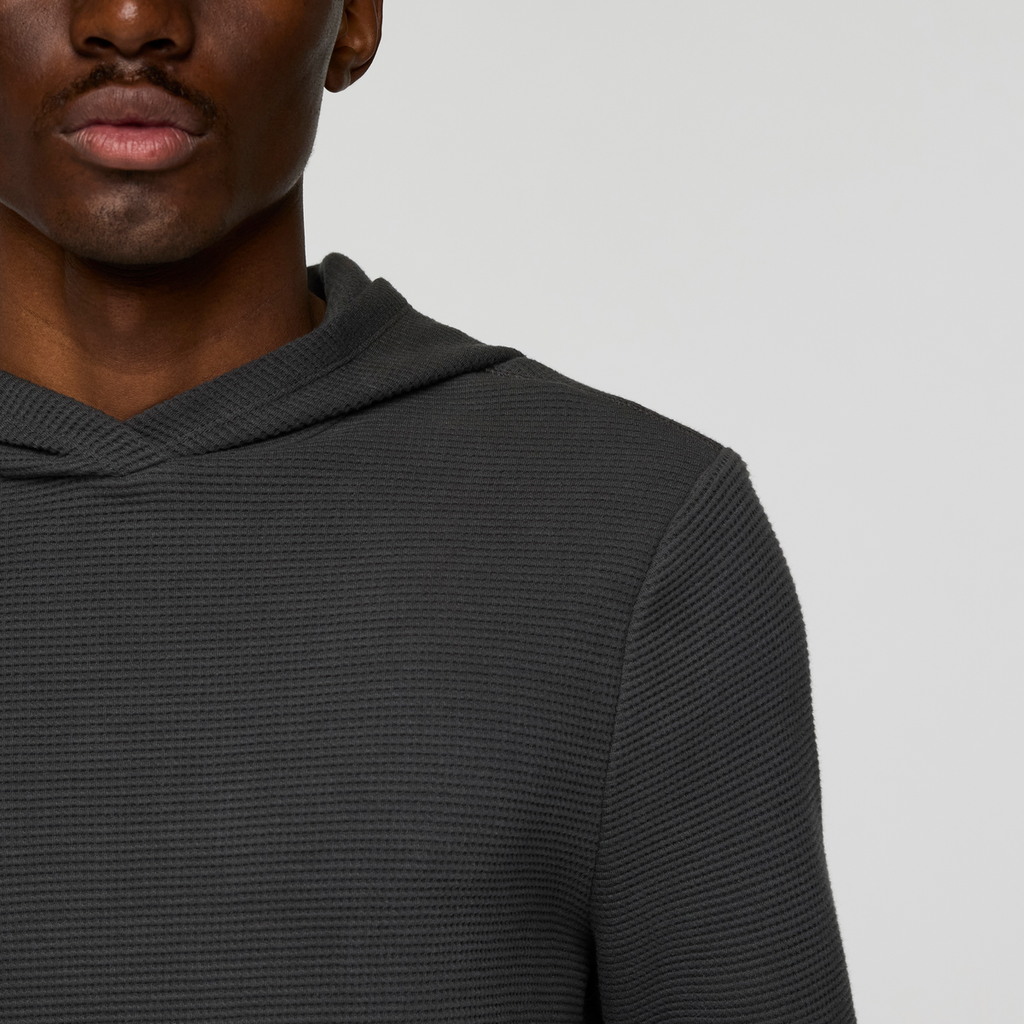 Atajo Long-Sleeve Waffle Hoodie - Men's, Charcoal, Model Nicolas