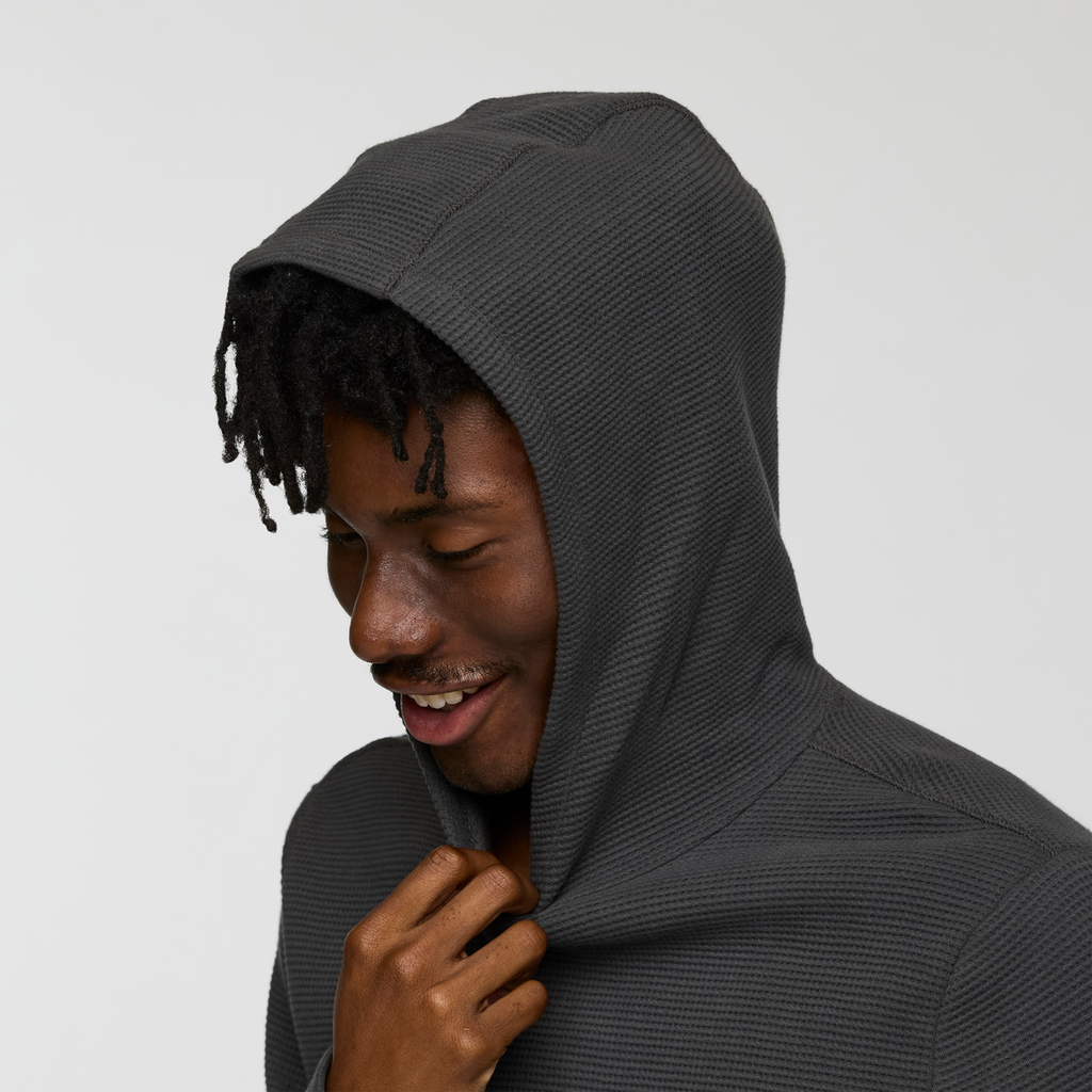 Atajo Long-Sleeve Waffle Hoodie - Men's, Charcoal, Model Nicolas