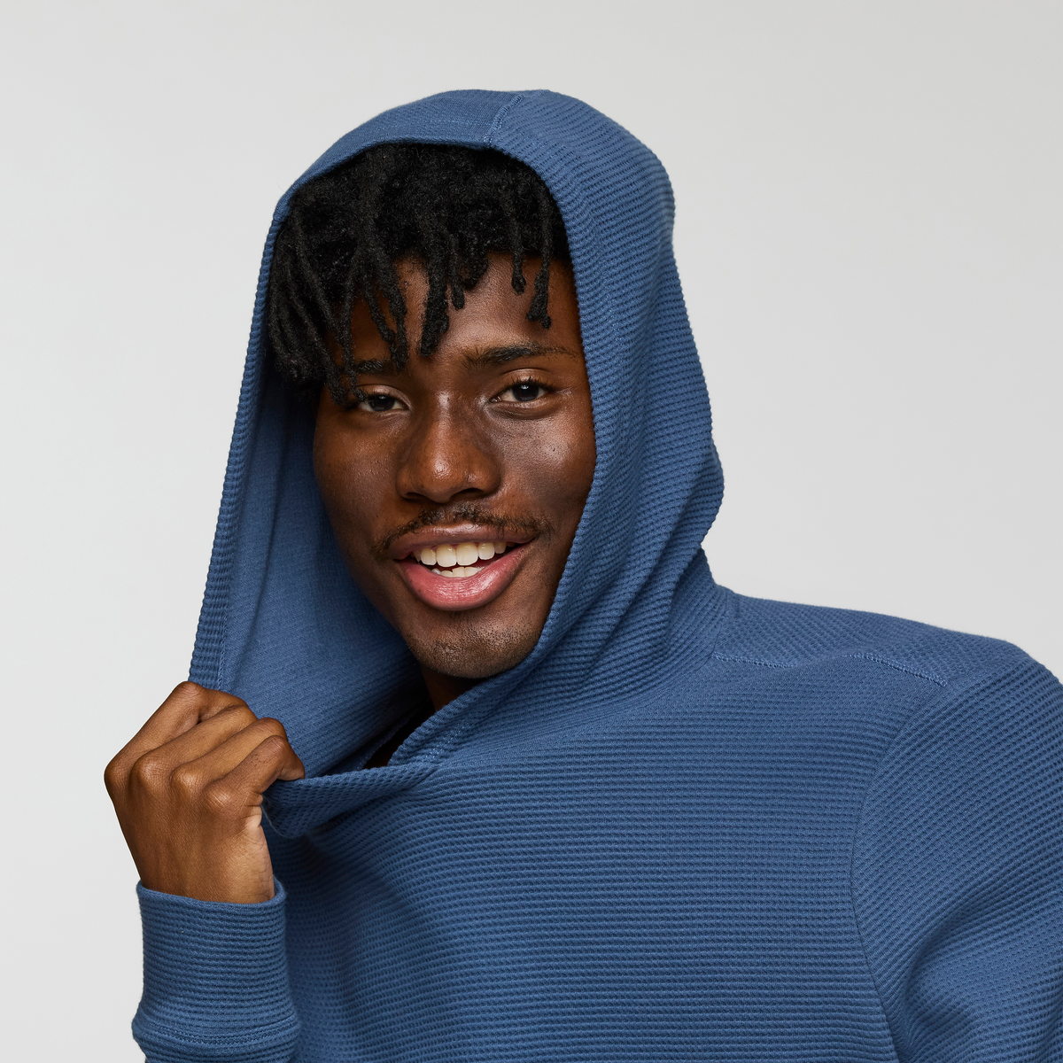 Atajo Long-Sleeve Waffle Hoodie - Men's, Deep Sea, Model Nicolas