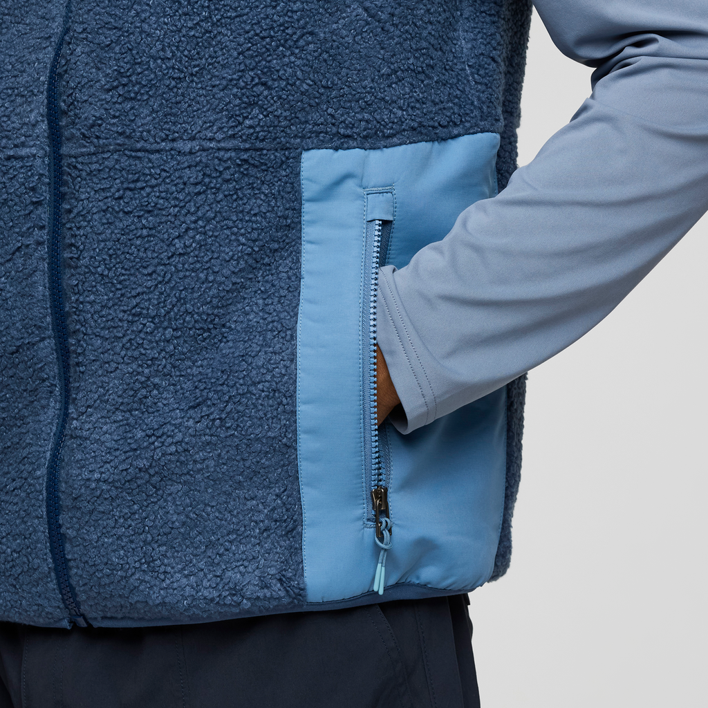 Bacano Fleece Vest - Men's, Deep Sea/Fjord, Model Nicolas
