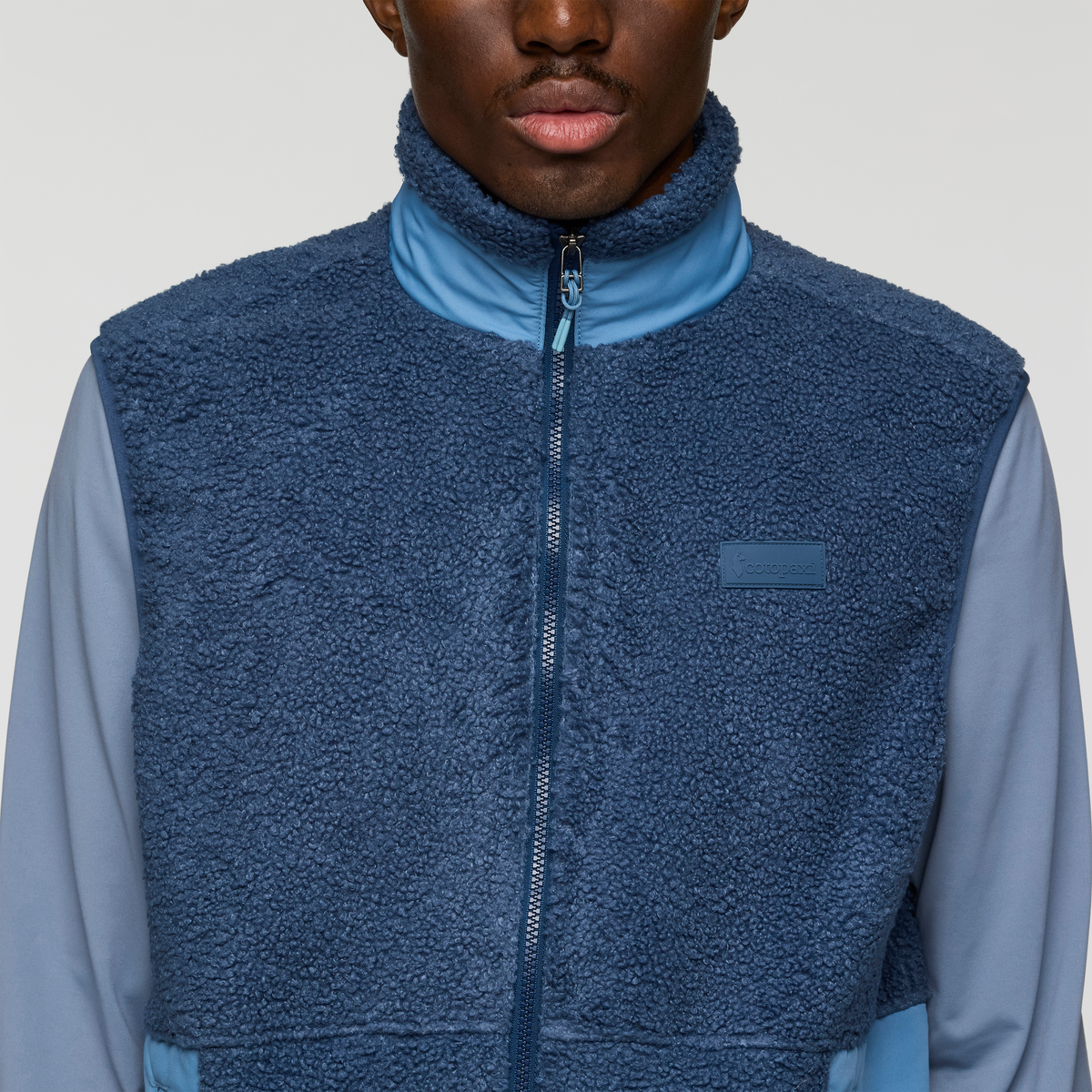Bacano Fleece Vest - Men's, Deep Sea/Fjord, Model Nicolas