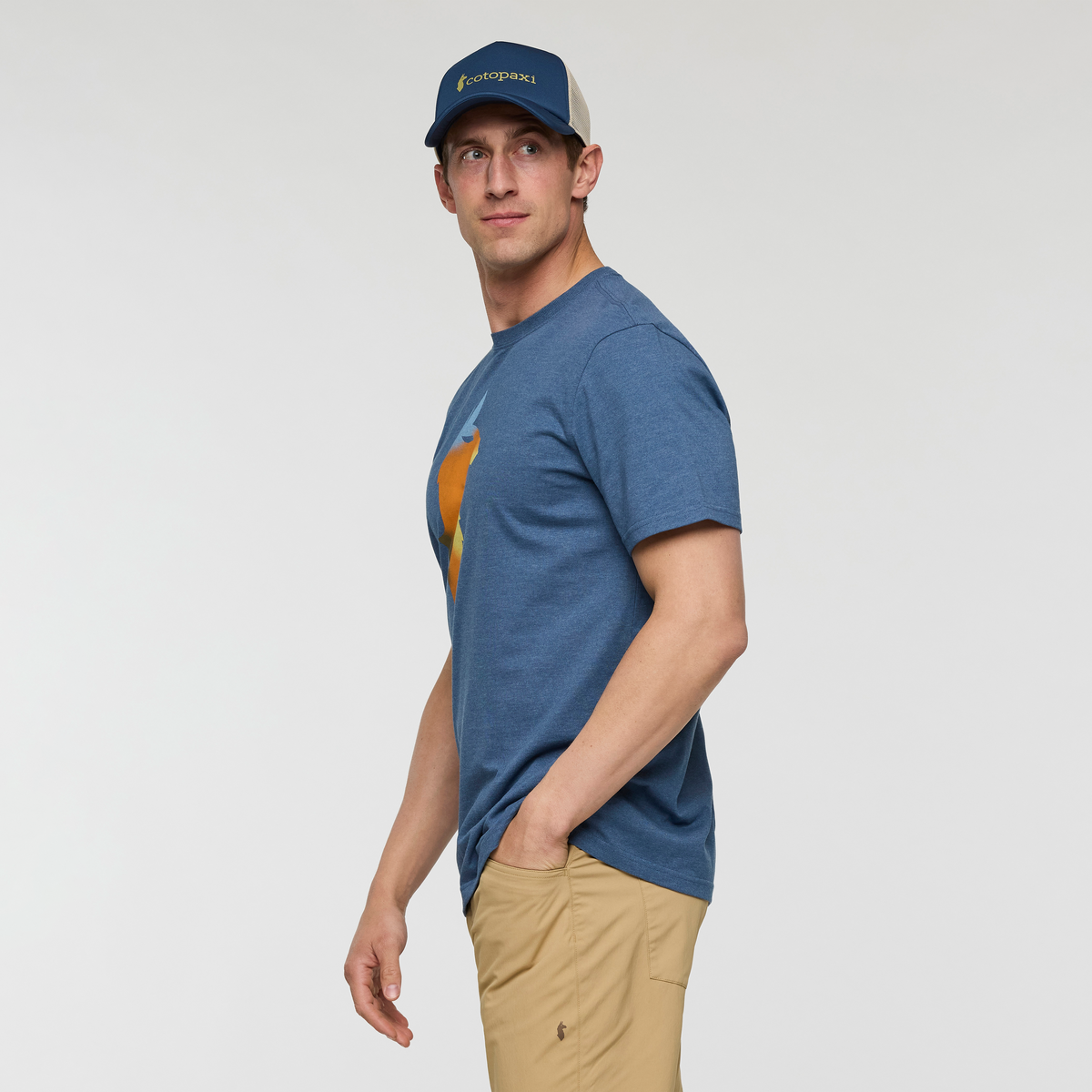 Bitmap Llama T-Shirt - Men's, Deep Sea, Model Jackson