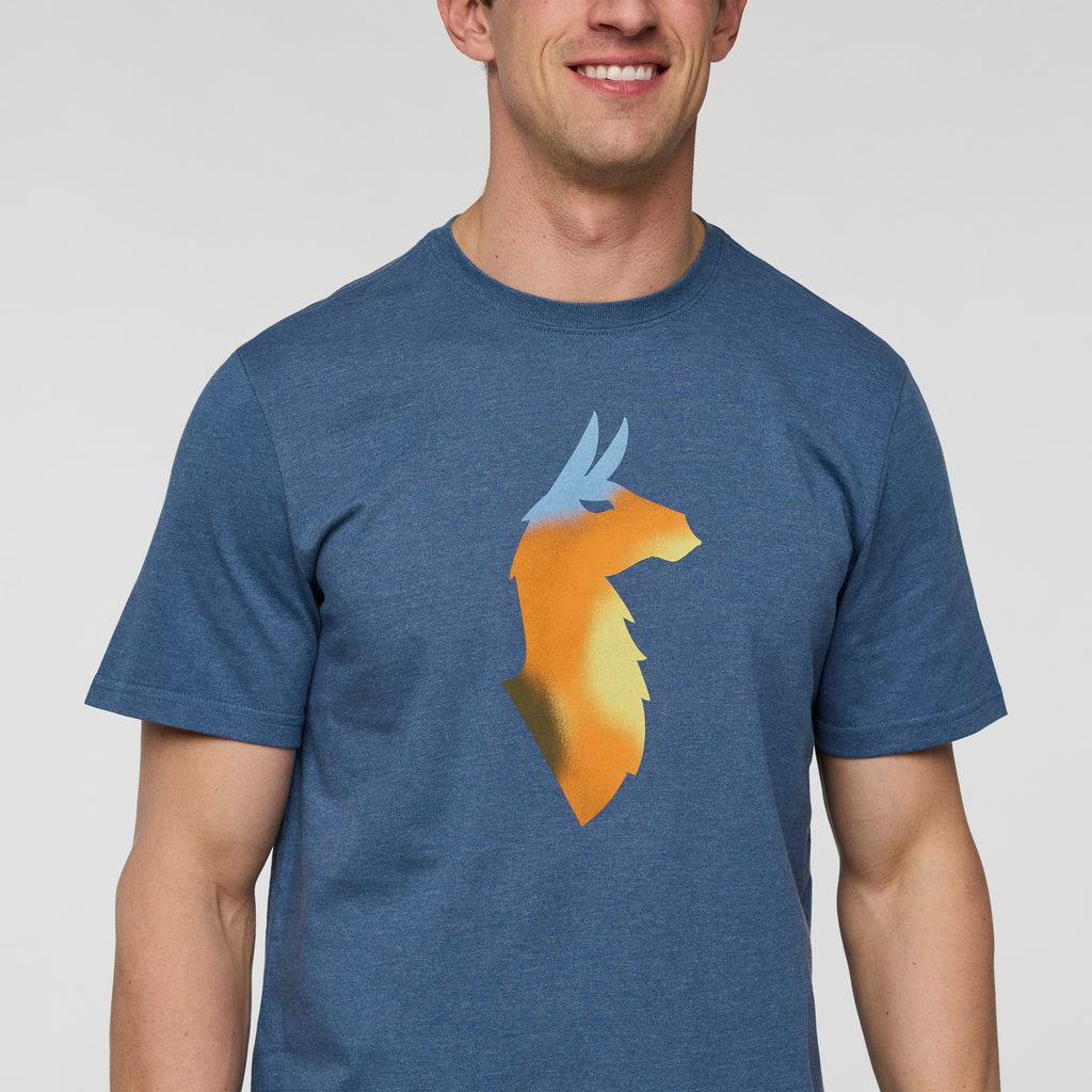 Bitmap Llama T-Shirt - Men's, Deep Sea, Model Jackson