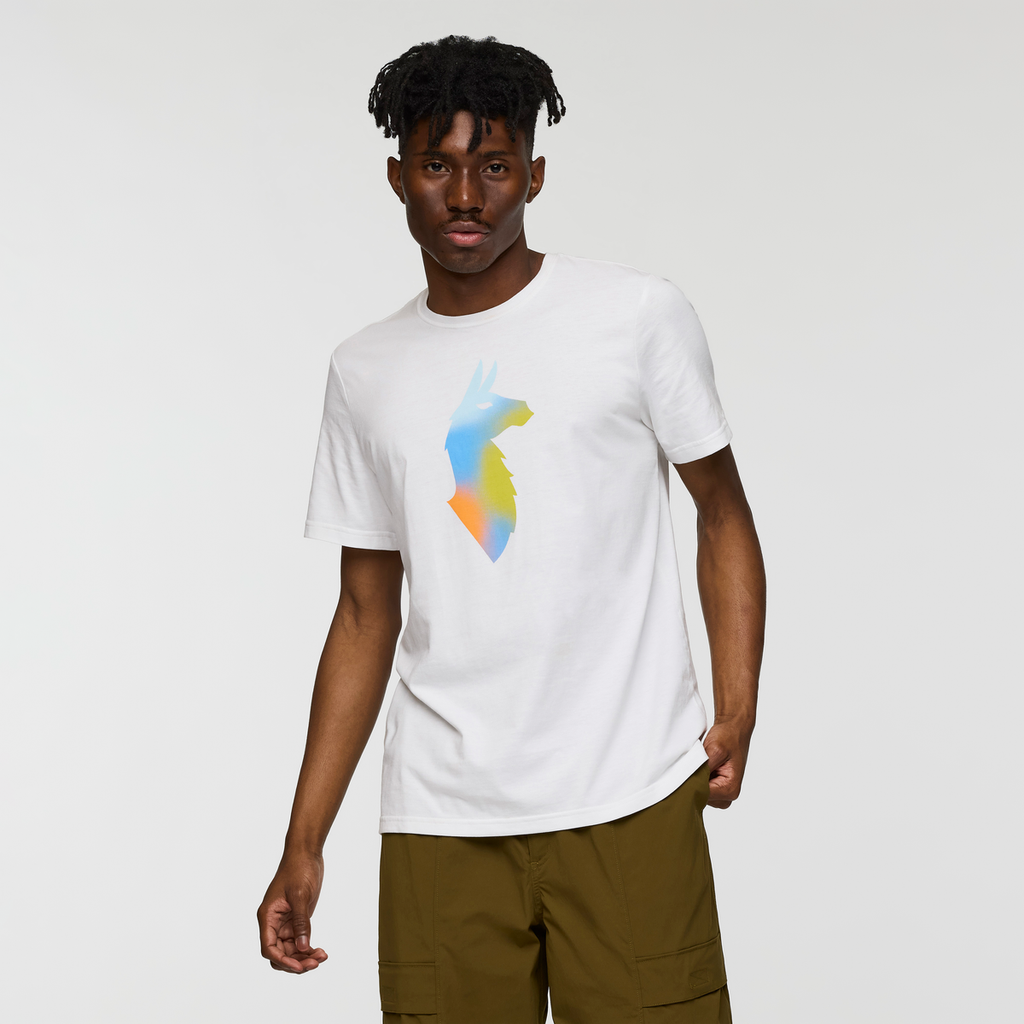Bitmap Llama T-Shirt - Men's, White, Model Nicolas