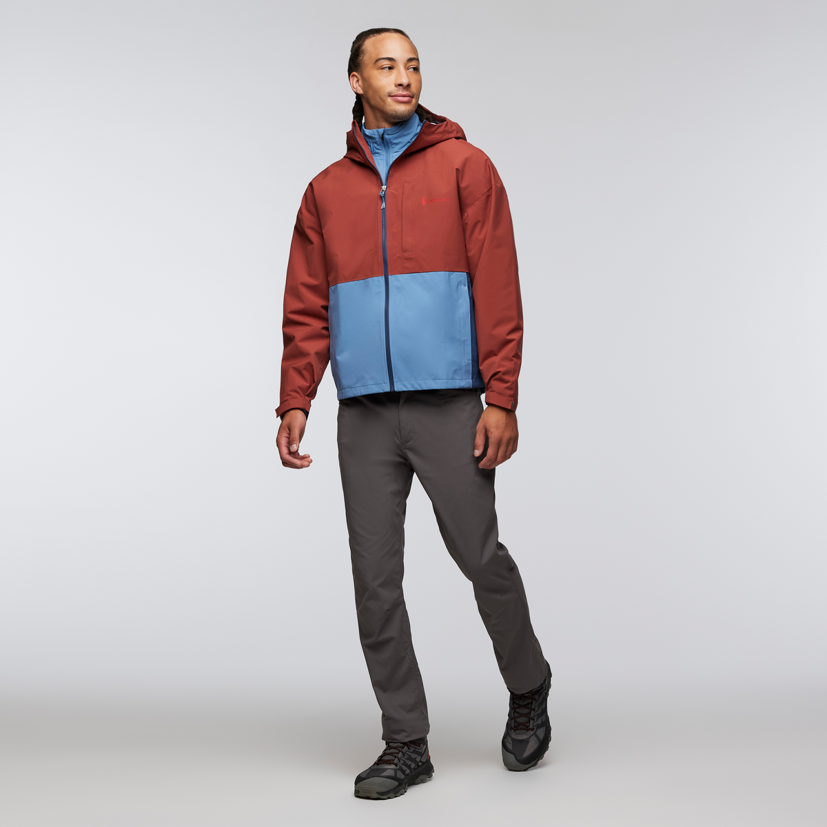 Cielo Rain Jacket - Men's, Nutmeg/Fjord, Model Kai