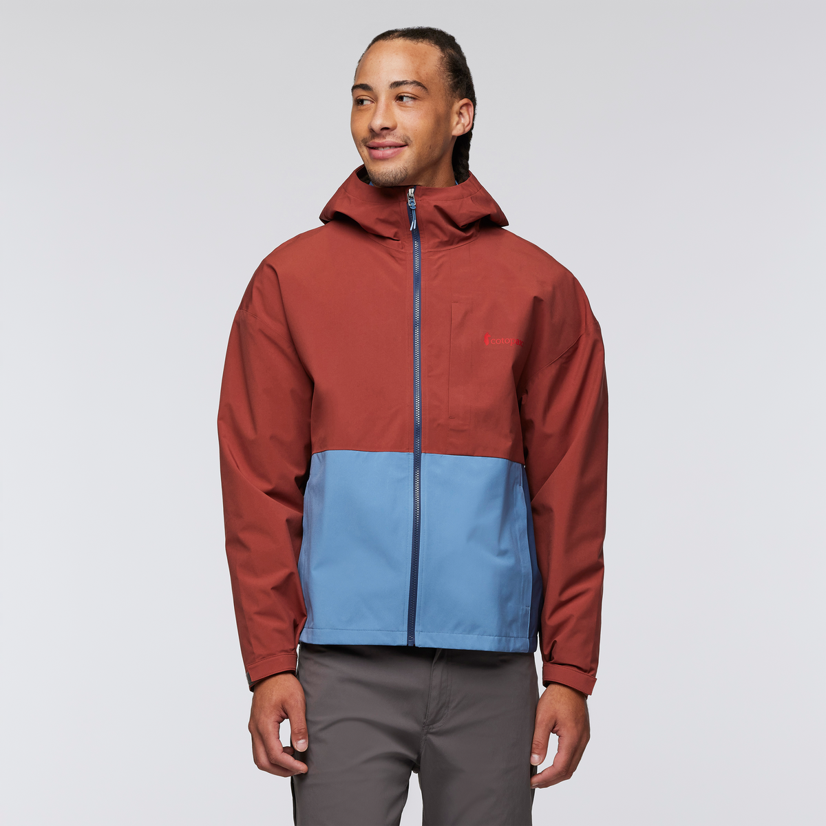 Cielo Rain Jacket - Men's, Nutmeg/Fjord, Model Kai