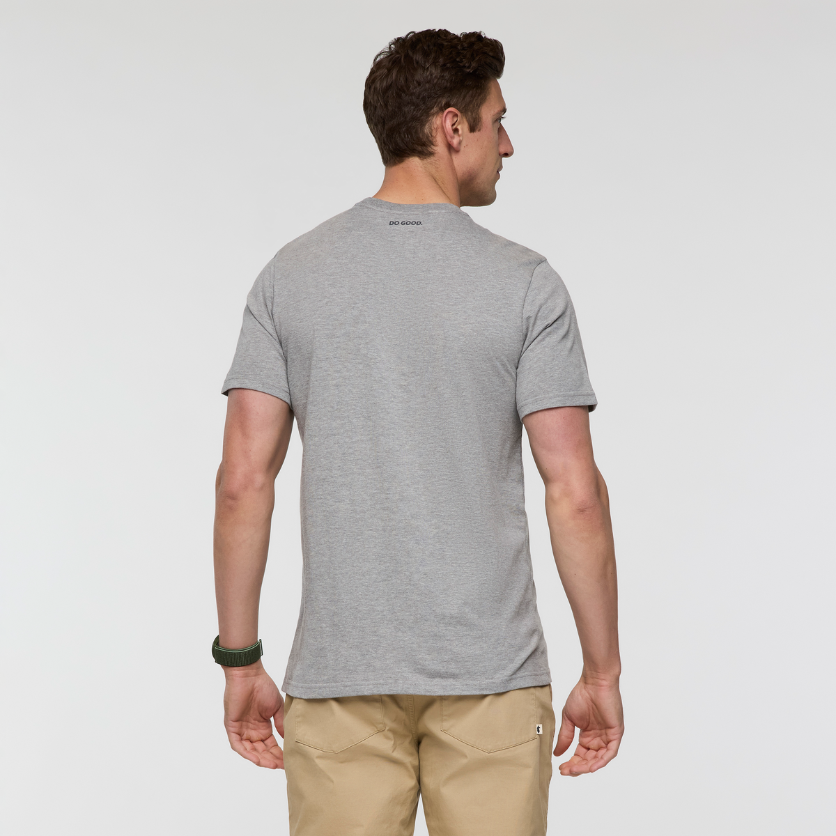 Cotopaxi Llama T-Shirt - Men's, Heather Grey, Model Jackson