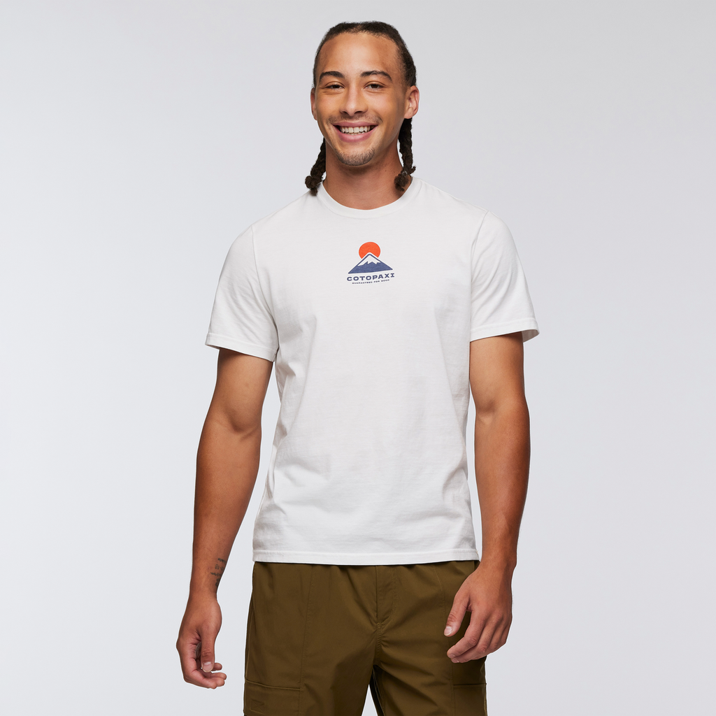 Cotopaxi Mountain T-Shirt - Men's, White, Model Kai