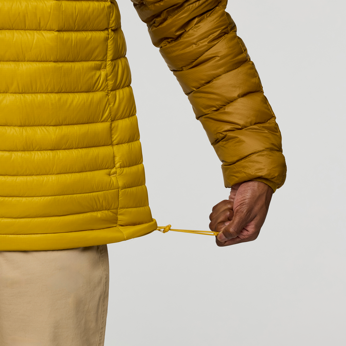 Fuego Down Hooded Jacket - Men's, Bronze/Gold, Model Nicolas
