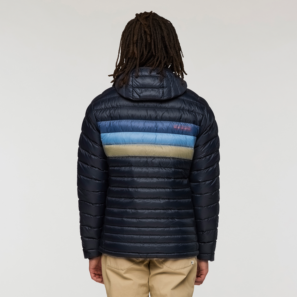 Fuego Down Hooded Jacket - Men's, Carbon Stripes, Model Kai