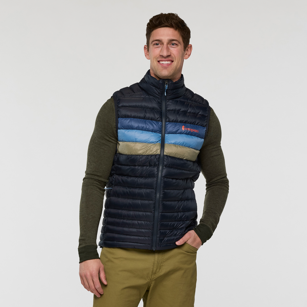 Fuego Down Vest - Men's, Carbon Stripes, Model Jackson