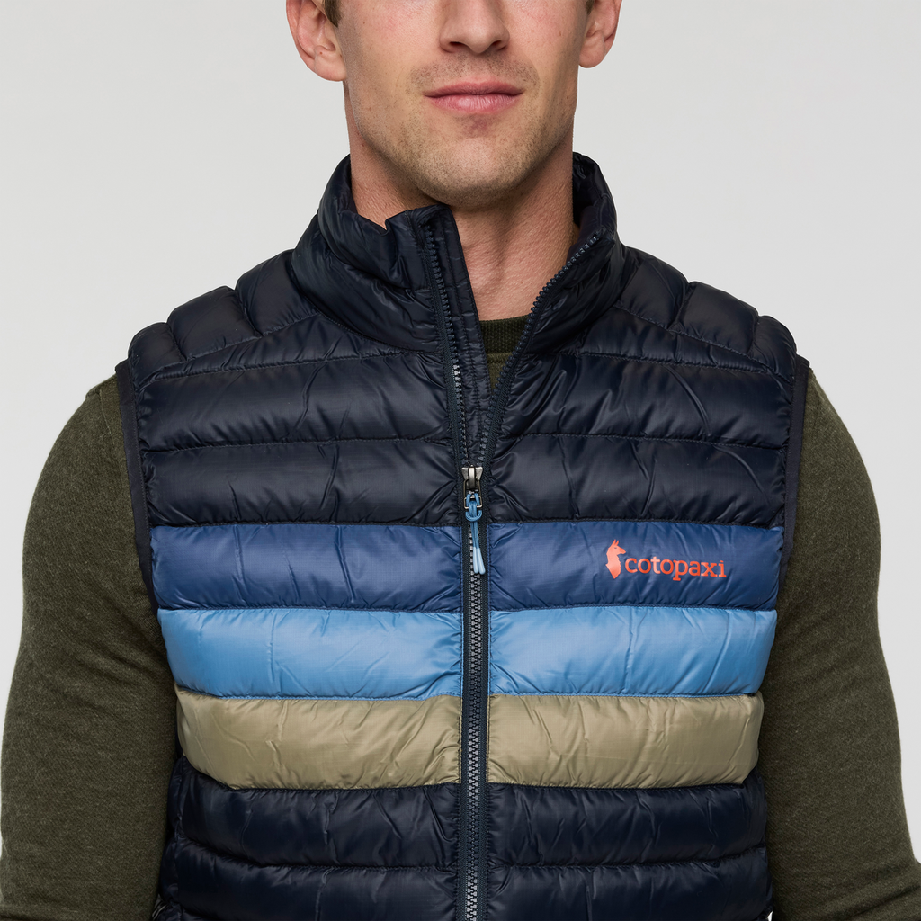 Fuego Down Vest - Men's, Carbon Stripes, Model Jackson