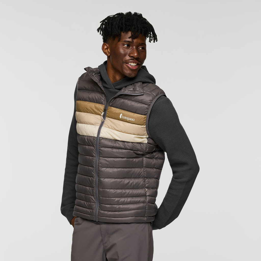 Fuego Down Vest - Men's, Cinder Stripes, Model Nicolas