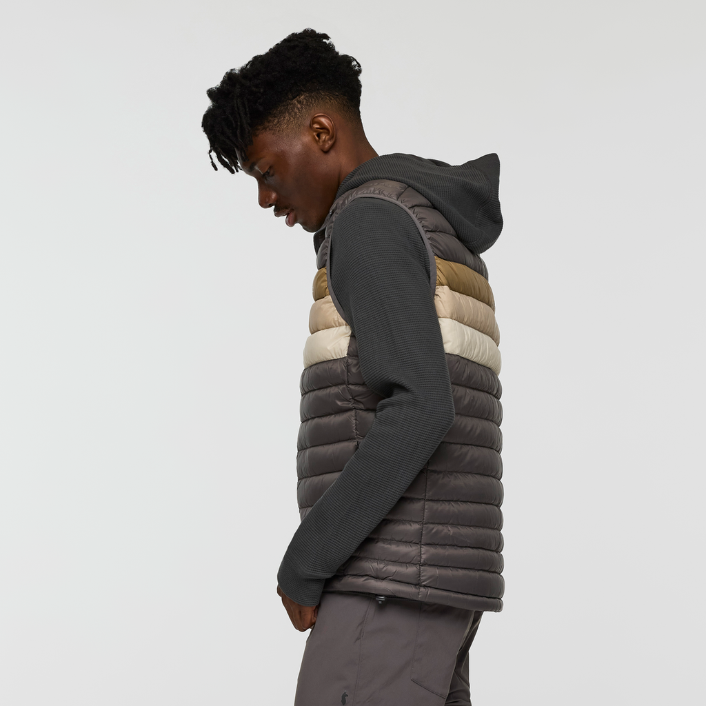 Fuego Down Vest - Men's, Cinder Stripes, Model Nicolas