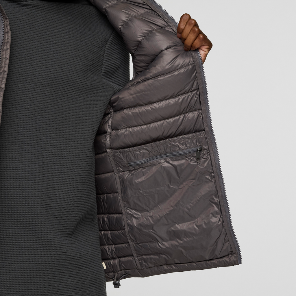 Fuego Down Vest - Men's, Cinder Stripes, Model Nicolas