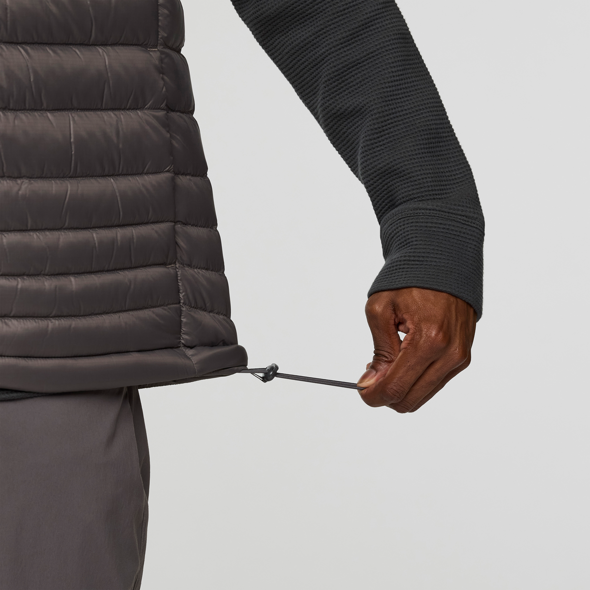 Fuego Down Vest - Men's, Cinder Stripes, Model Nicolas