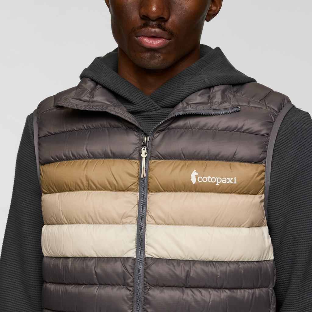 Fuego Down Vest - Men's, Cinder Stripes, Model Nicolas