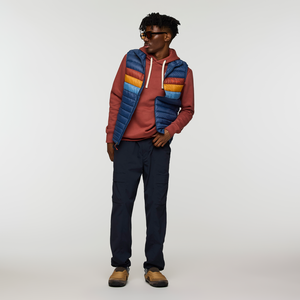 Fuego Down Vest - Men's, Deep Sea Stripes, Model Nicolas