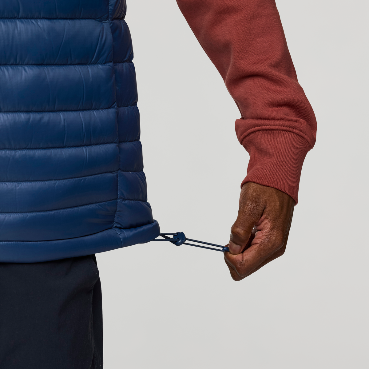 Fuego Down Vest - Men's, Deep Sea Stripes, Model Nicolas