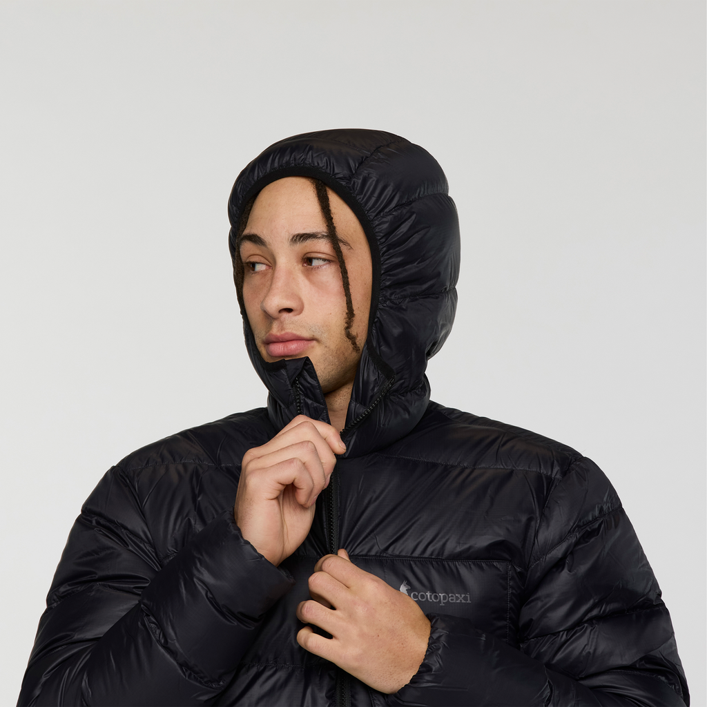 Fuego Max Down Hooded Jacket - Men's, Cotopaxi Black, Model Kai