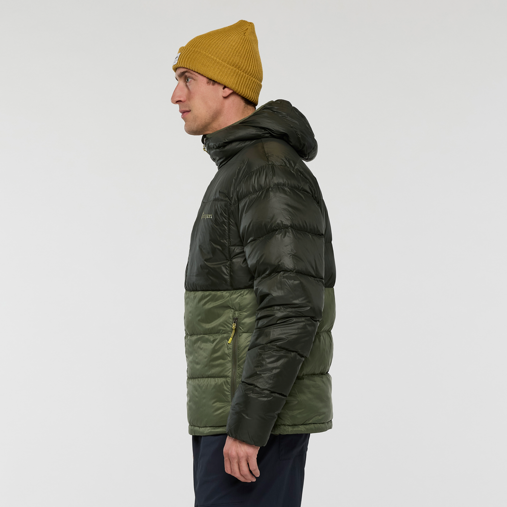 Fuego Max Down Hooded Jacket - Men's, Woods/Fatigue, Model Jackson