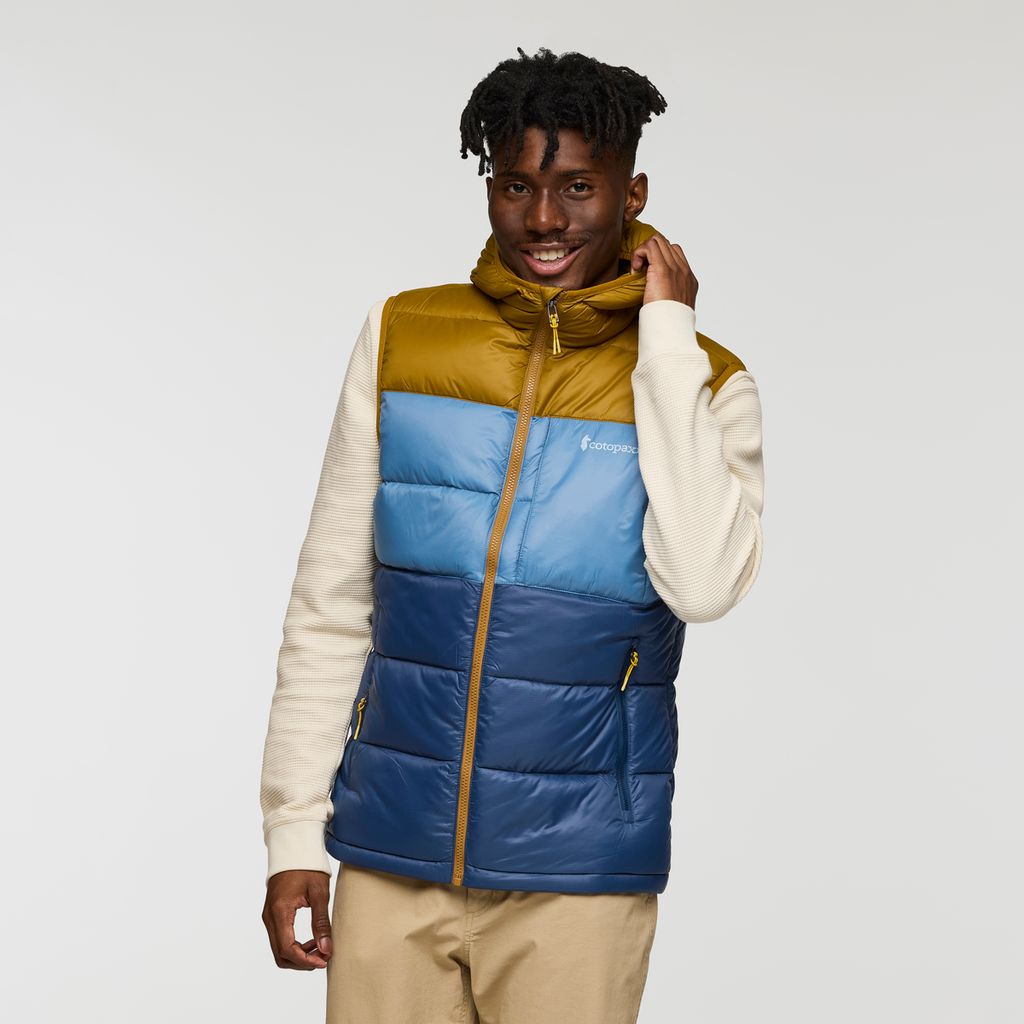 Fuego Max Down Vest - Men's, Bronze/Deep Sea, Model Nicolas