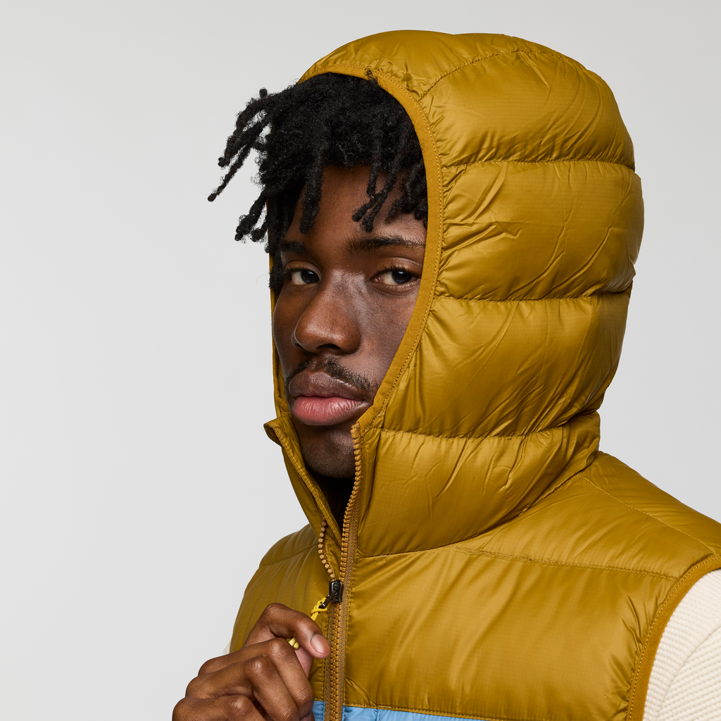 Fuego Max Down Vest - Men's, Bronze/Deep Sea, Model Nicolas