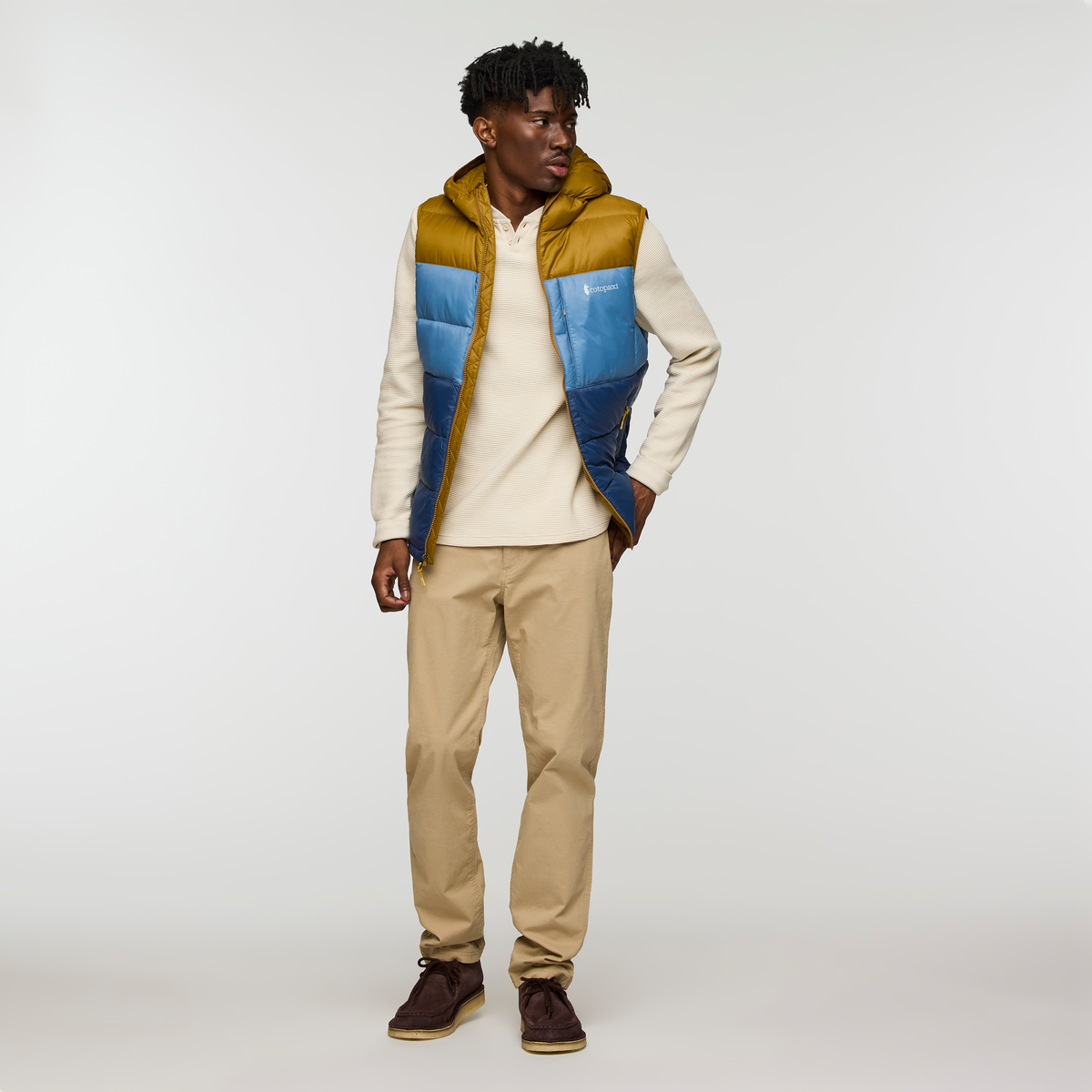 Fuego Max Down Vest - Men's, Bronze/Deep Sea, Model Nicolas