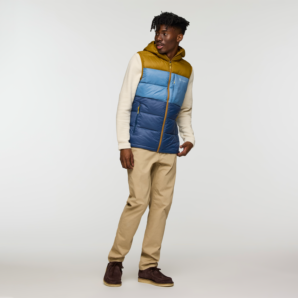 Fuego Max Down Vest - Men's, Bronze/Deep Sea, Model Nicolas