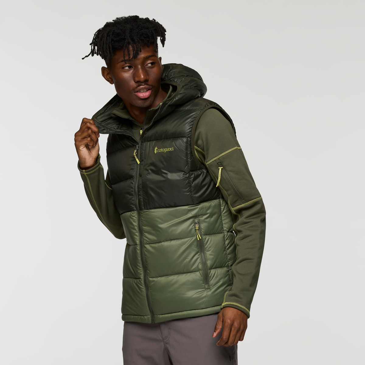 Fuego Max Down Vest - Men's, Woods/Fatigue, Model Nicolas