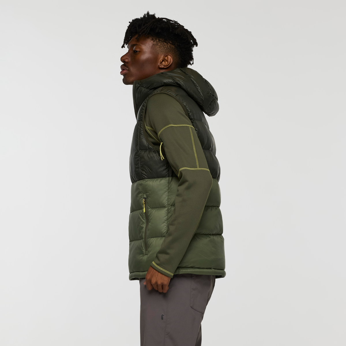 Fuego Max Down Vest - Men's, Woods/Fatigue, Model Nicolas