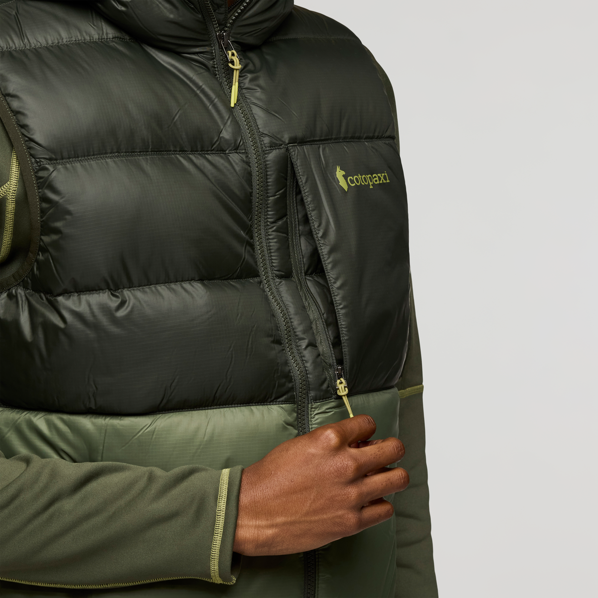 Fuego Max Down Vest - Men's, Woods/Fatigue, Model Nicolas