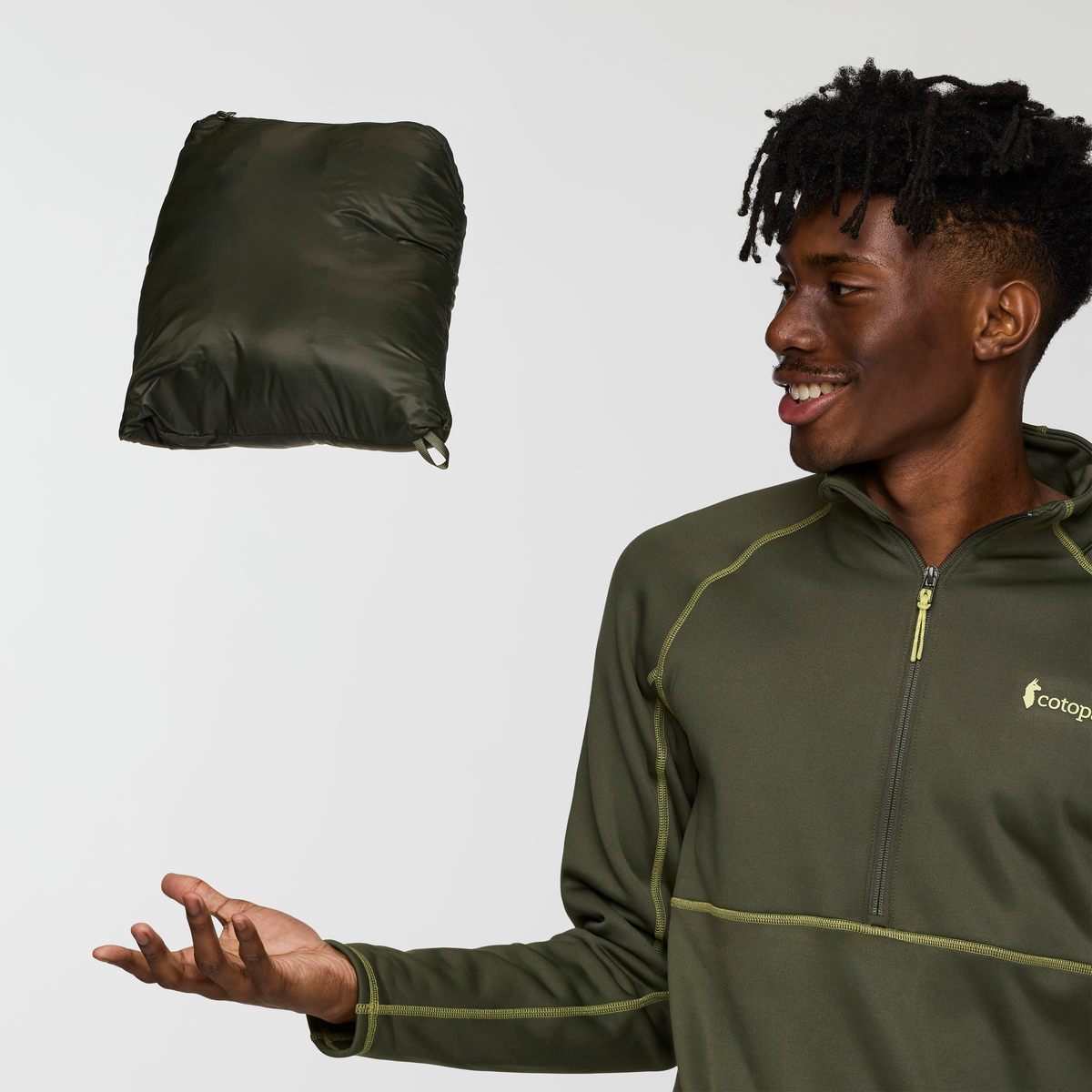 Fuego Max Down Vest - Men's, Woods/Fatigue, Model Nicolas