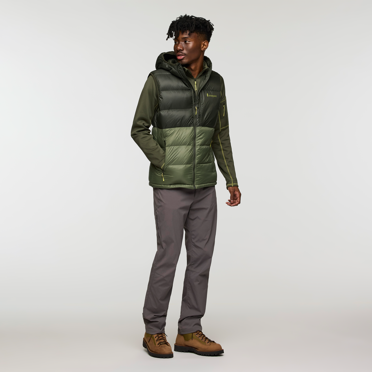 Fuego Max Down Vest - Men's, Woods/Fatigue, Model Nicolas