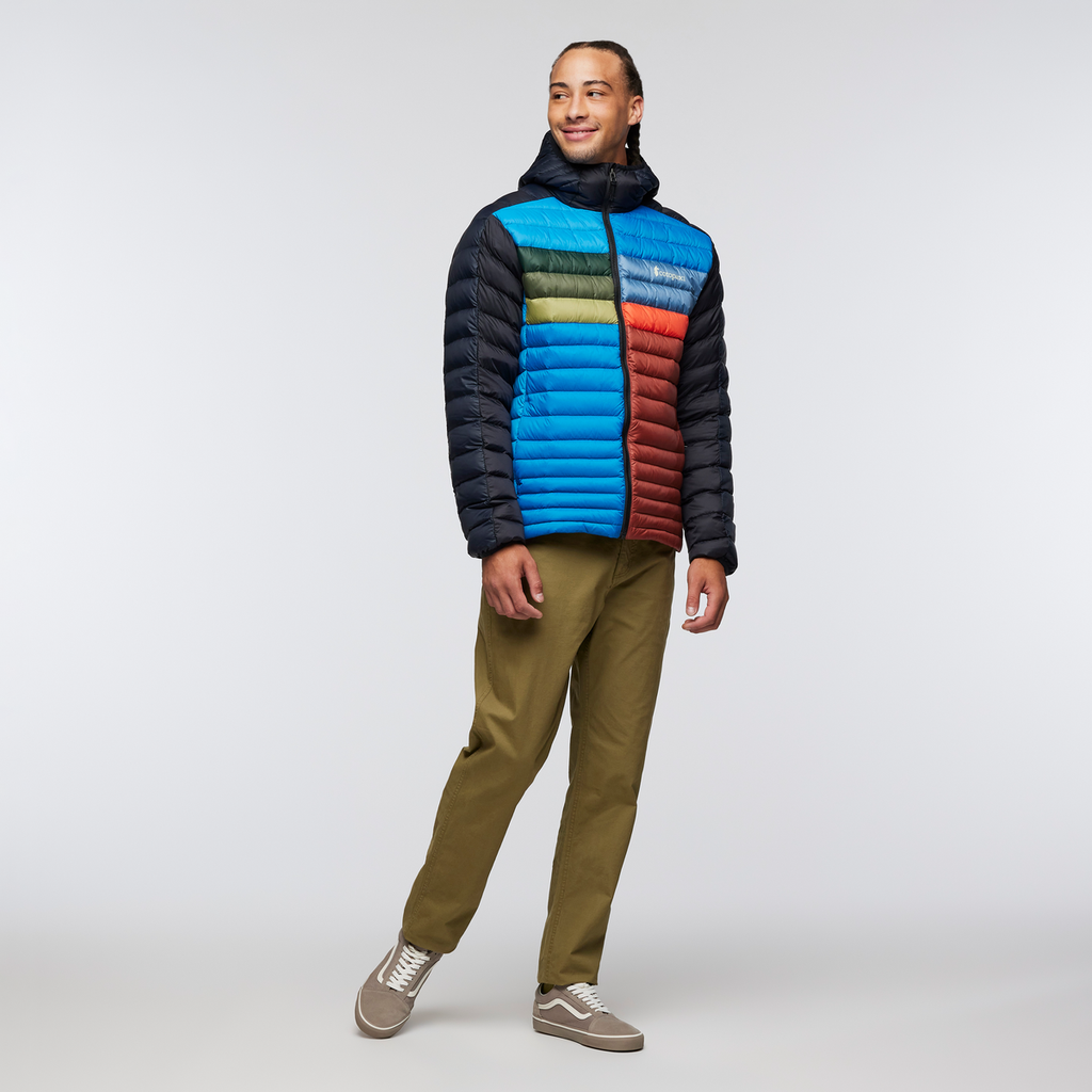 Funky Fuego Down Hooded Jacket - Men's, Carbon Combo, Model Kai