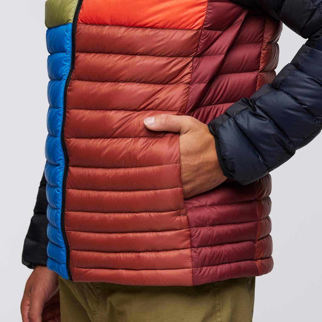 Funky Fuego Down Hooded Jacket - Men's, Carbon Combo, Model Kai