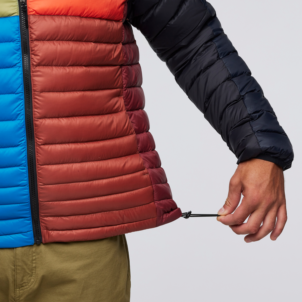 Funky Fuego Down Hooded Jacket - Men's, Carbon Combo, Model Kai