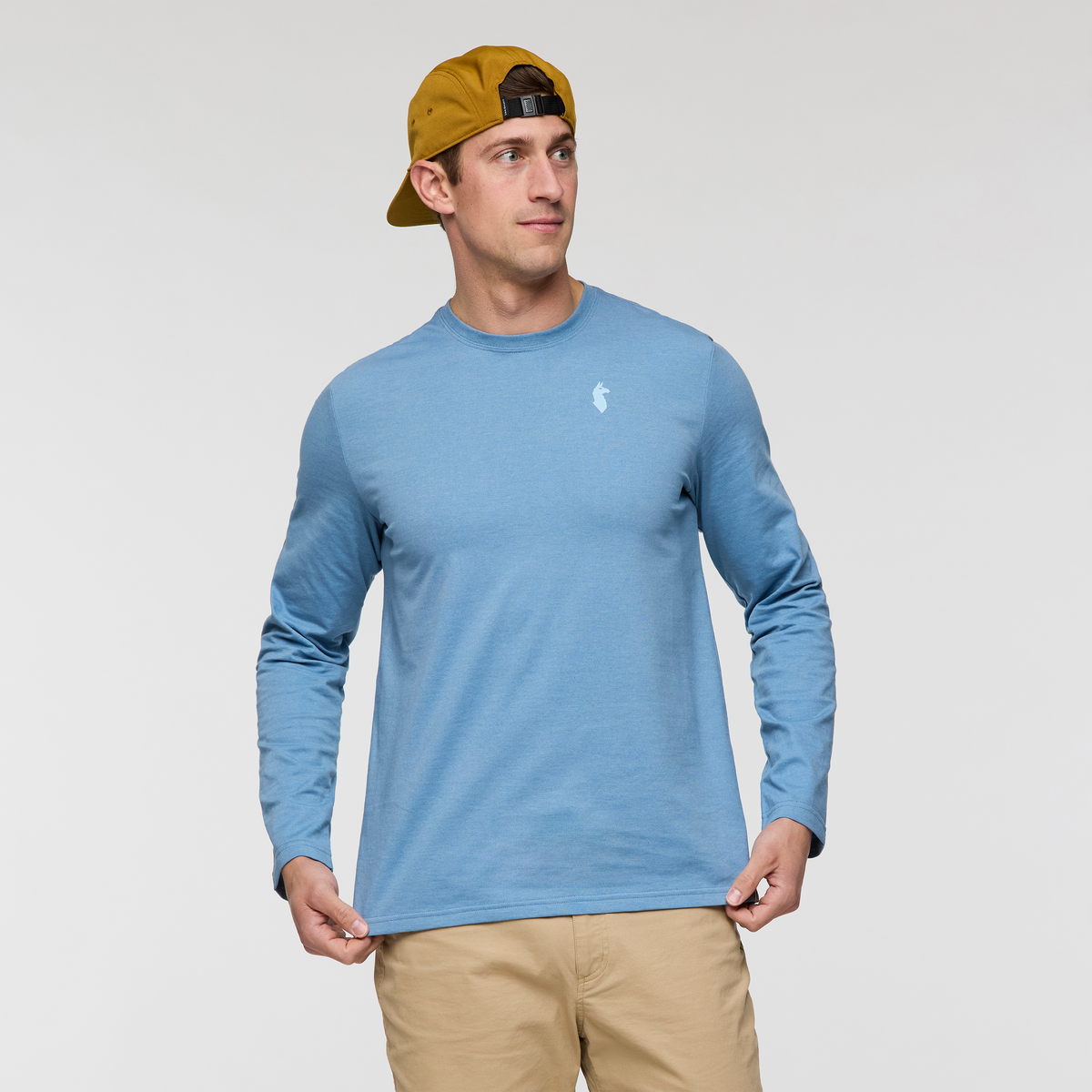 Geo Do Good Long-Sleeve T-Shirt - Men's, Fjord, Model Jackson