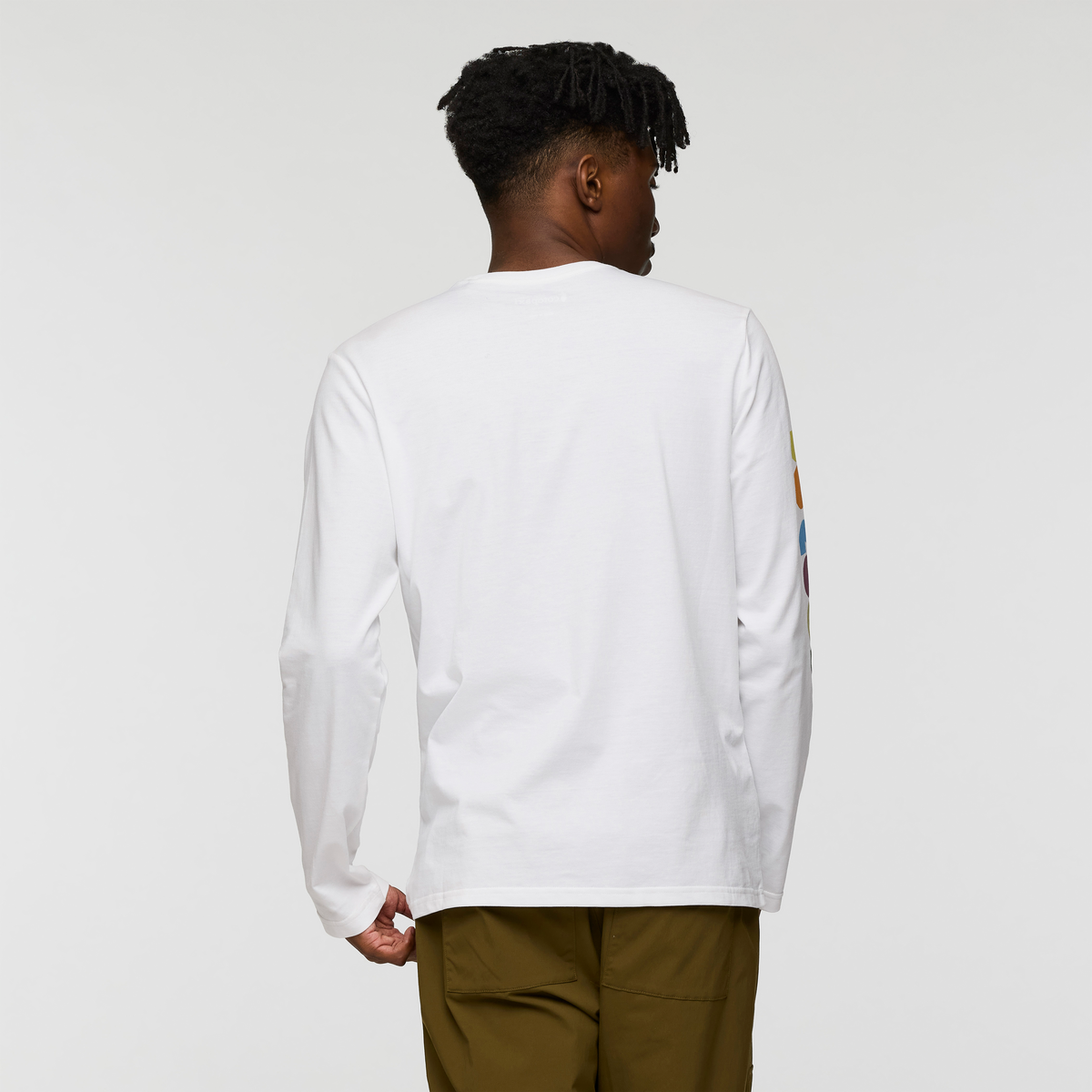 Geo Do Good Long-Sleeve T-Shirt - Men's, White, Model Nicolas