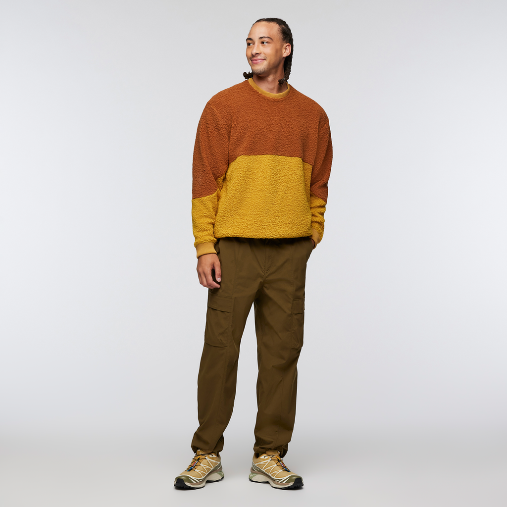 High Pile Fleece Crew - Men's, Sienna/Amber, Model Kai