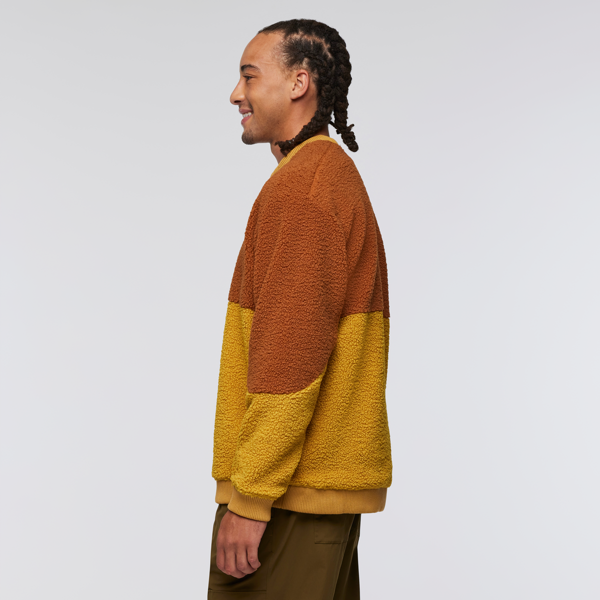 High Pile Fleece Crew - Men's, Sienna/Amber, Model Kai